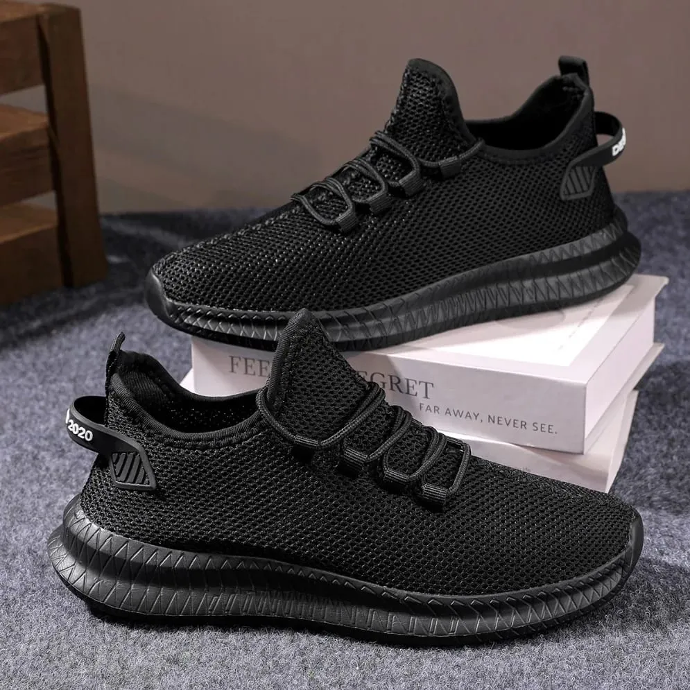 2026 Men's Non-Slip Casual Sneakers Breathable Outdoor Jogging Training Hiking Sports Running Outdoor Weave Knit Lace Up Shoes