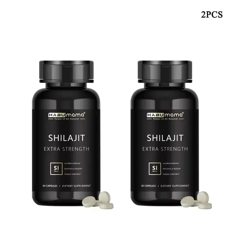Organický Shilajit pro muže | 60 kapslí | Natural Energy + Stamina Booster | Himalájská minerální síla | Klinicky studovaný vzorec