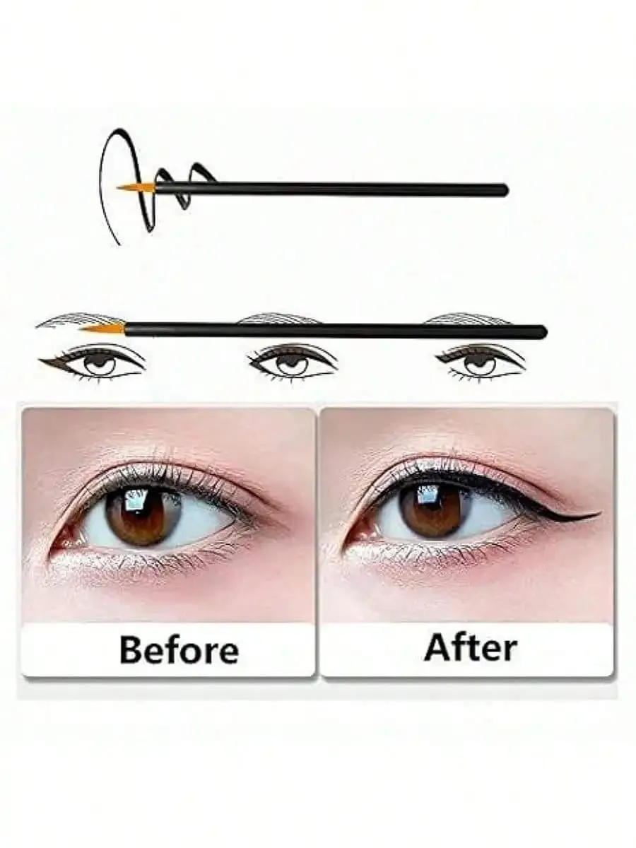 10Pcs/Set Disposable Eyeliner Brushes With Cap Fine Fiber Nail Art Pen Applicators Wand Professional Cosmetic Mini Makeup Tools