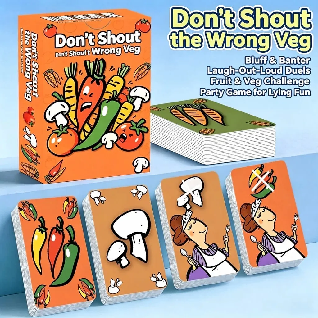 Vegetable Name Guessing Card Game Casual Interactive Game for Dorm Team Building & Parent-Child Gathering