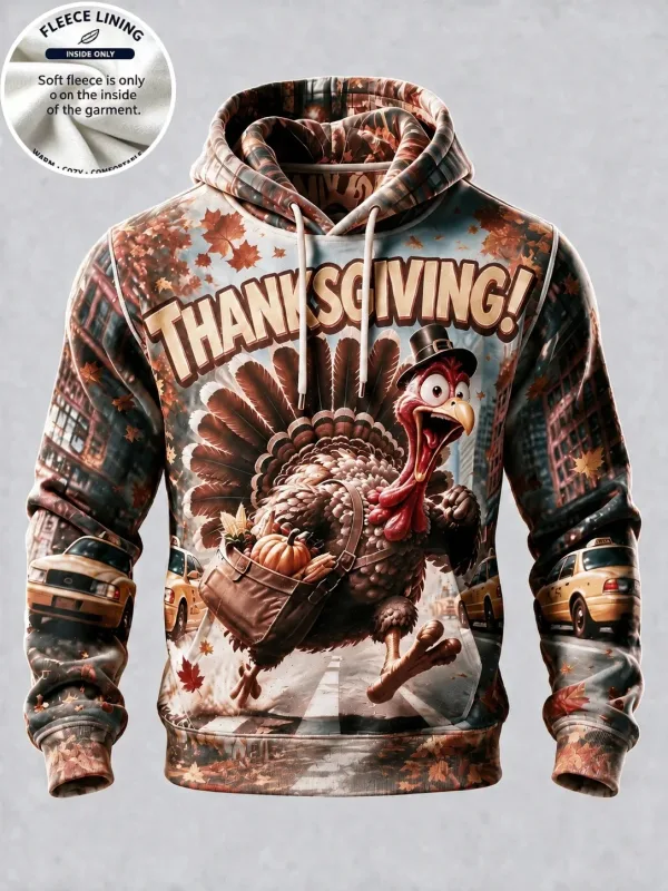 3D Print Christmas Fleece Hoodie Funny Santa Blowing Christmas Tree Pullover Long Sleeve Kangaroo Pocket Xmas Sweatshirt