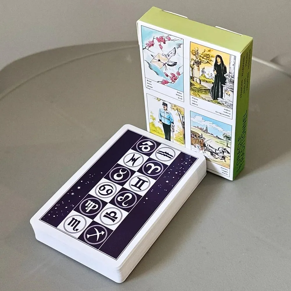 36 Pcs Classic Oracle Cards Vintage Traditional Gypsy Cards with Multilingual Meanings & Zodiac Constellation Backs