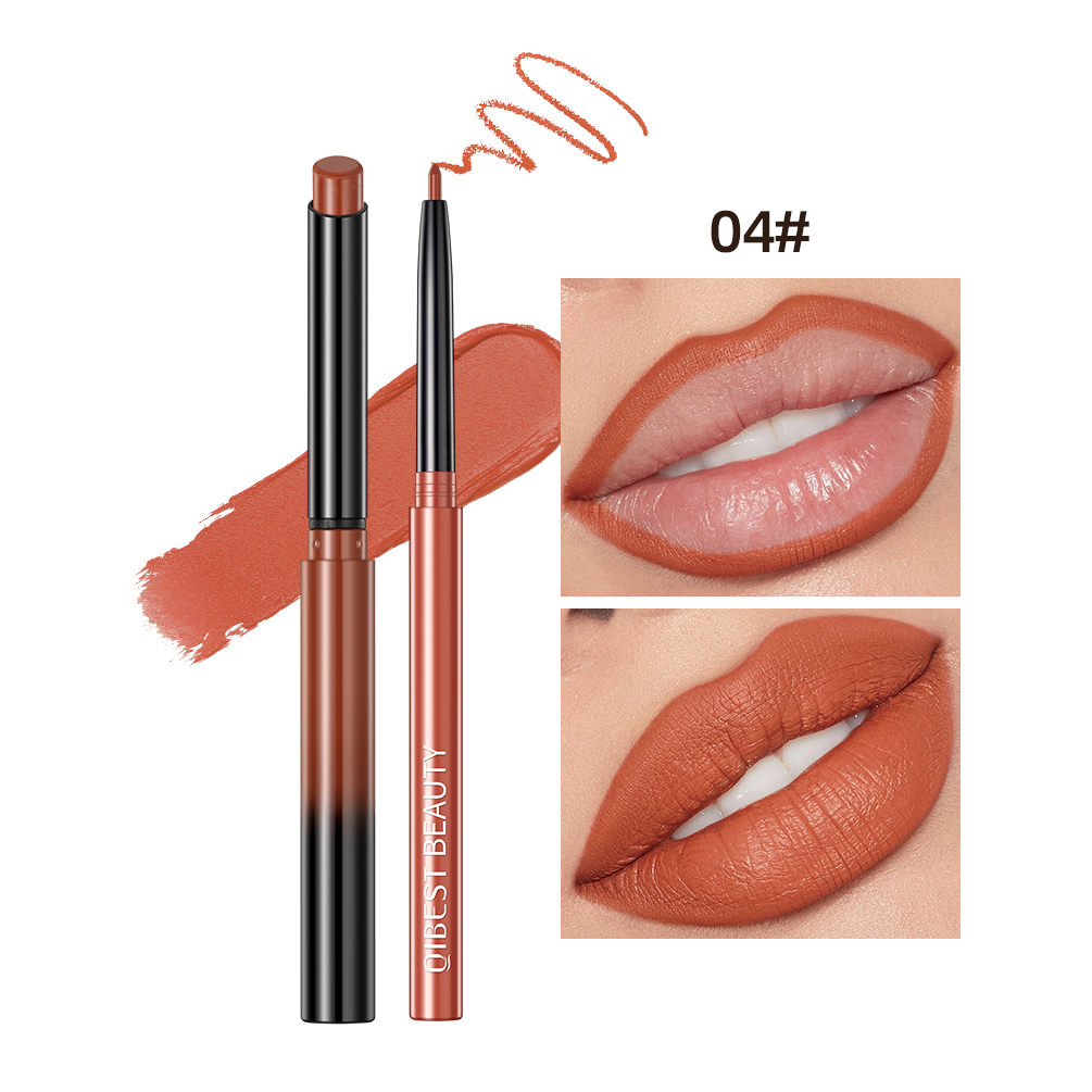 Set Pena Lipliner Lipstik 2 Buah Kosmetik Kontur Pensil Lip Liner Beludru Matte Kosmetik Tahan Lama Stik Bibir Merah Seksi
