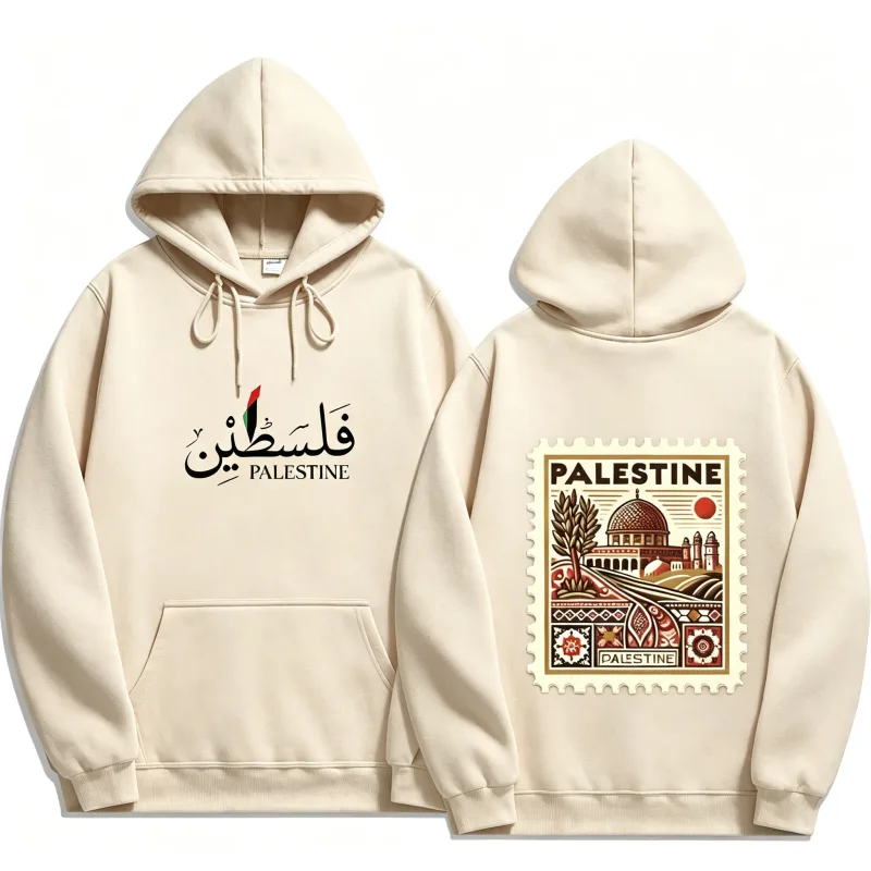 Unisex Autumn Winter Vintage Casual Pullover Sweatshirts Palestine Hoodie Fashion Harajuku Aesthetic Retro Graphic Hoodies Tops