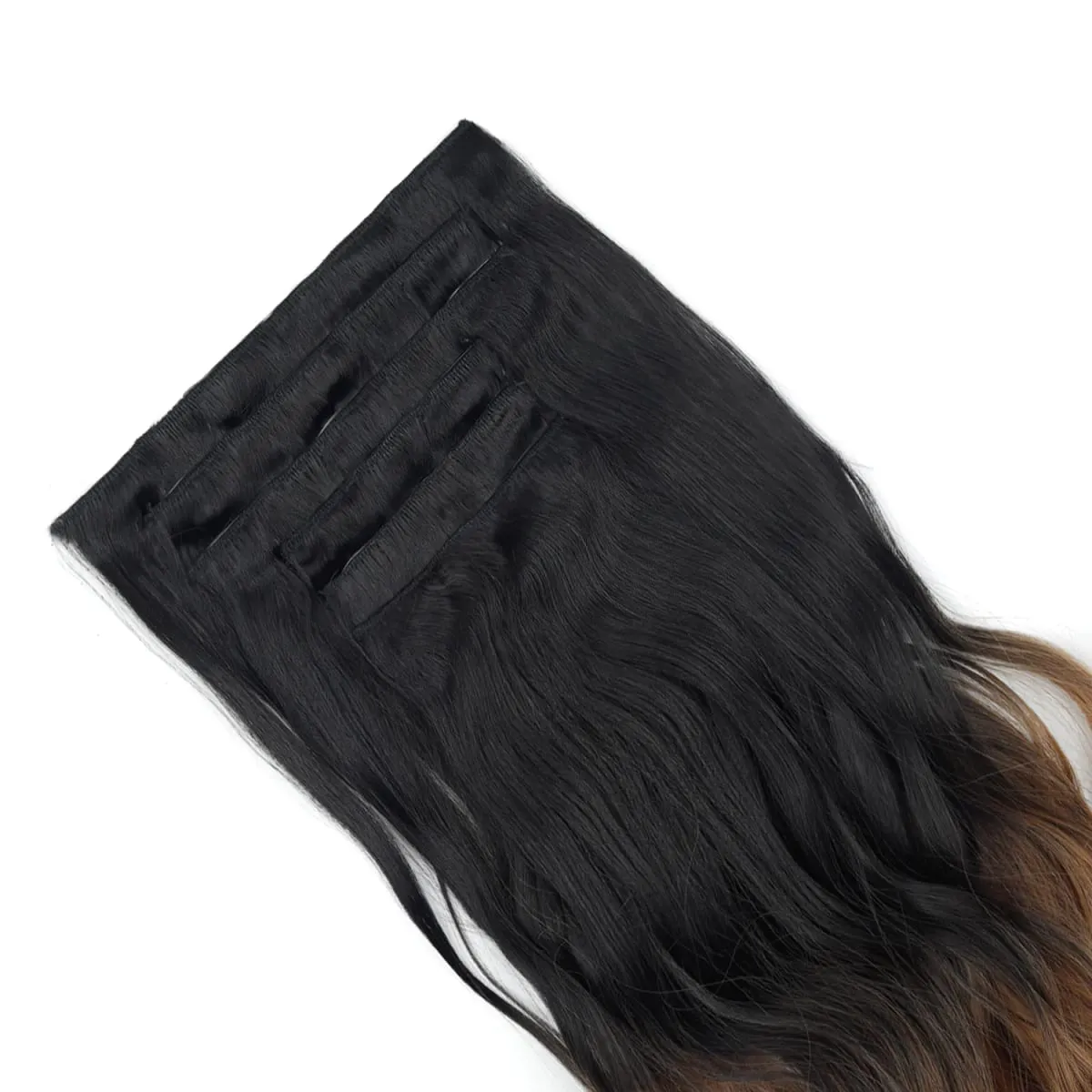 Clip in Hair Extension 6PCS Hairpiece 20Inch Long Wavy Synthetic Thick Double Weft Hair para sa Babae Gradient Color Pang-araw-araw na Paggamit
