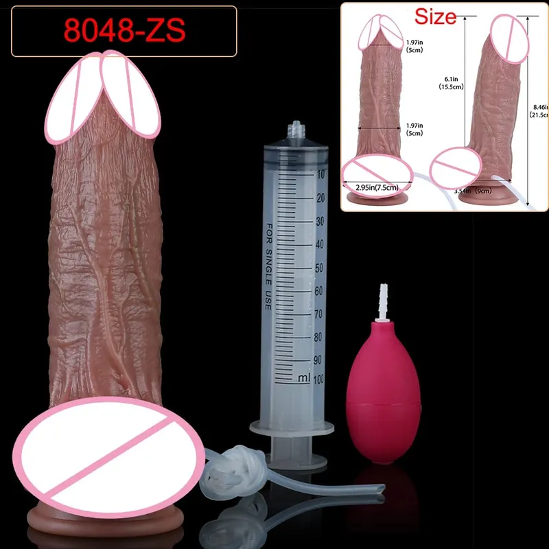 Deep Veins Ultra Squirting Dildo Silicone Skin Touch Long Ejaculating Butt Plug For Men Women G-Spot Stimulate 18+ Sex Toys