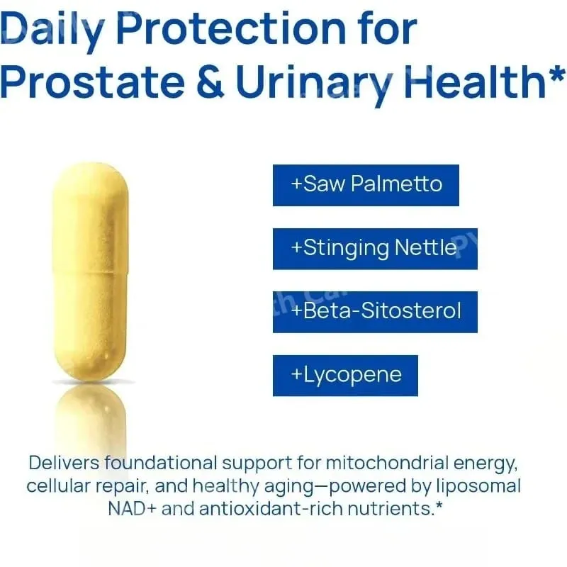 NAD+-Kapsel für Männer mit Resveratrol, CoQ10 und Zink, Nahrungsergänzung, Zellenergie, antioxidative Unterstützung, 60 Stück pro Flasche
