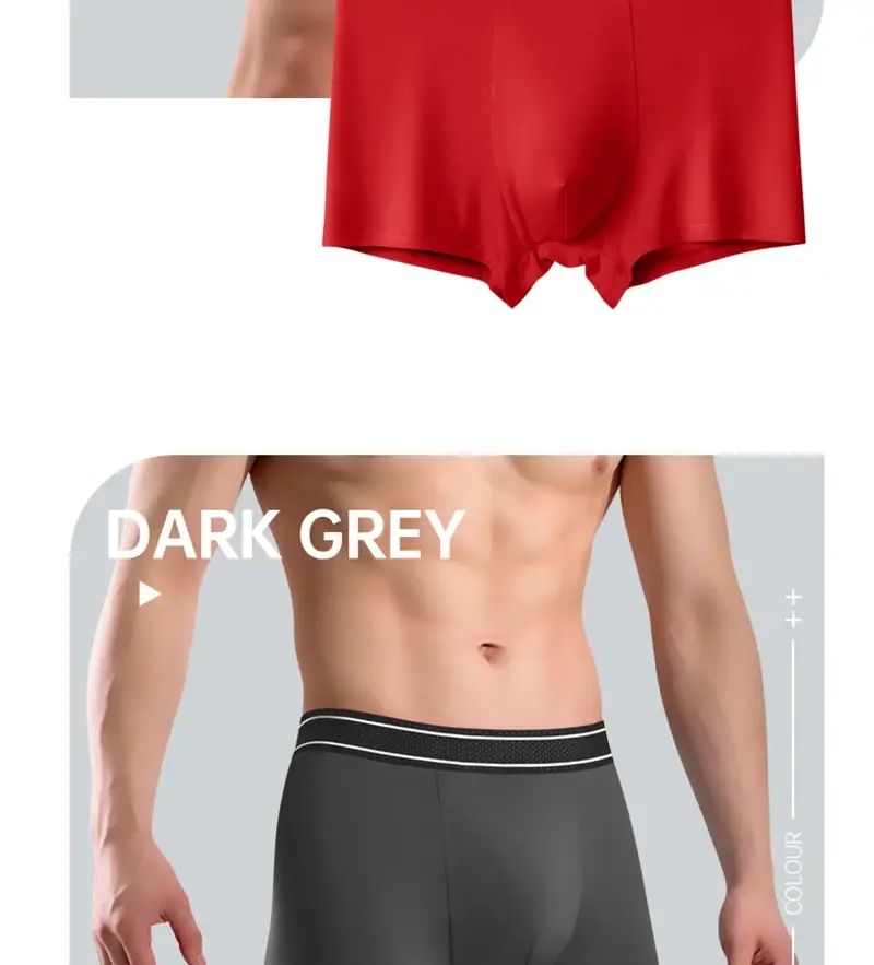 Boxer Modal pour hommes, sans couture, avec pochette à balles, culotte douce, grande taille, respirant, sous-vêtement confortable