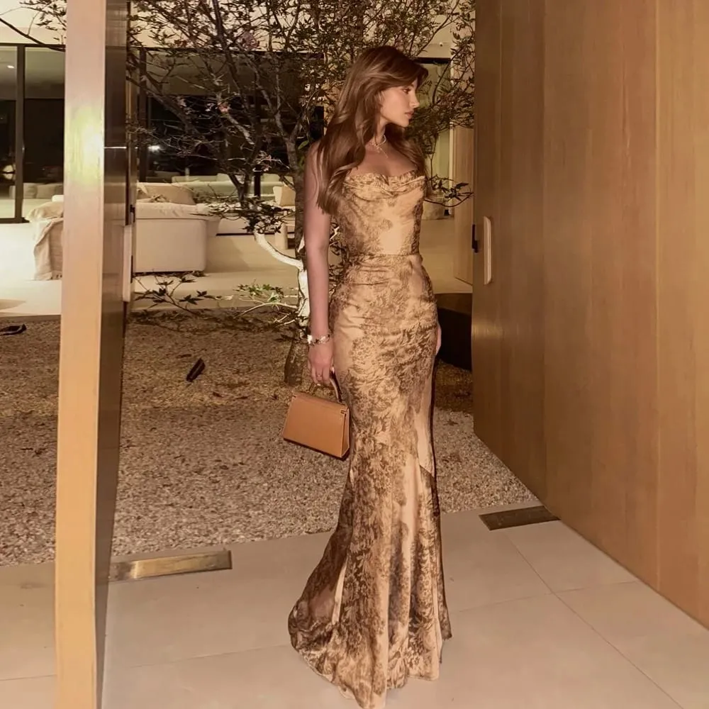 Suninhesrt Luxury Dresses for Woman Party Elegant Strappy Maxi Leopard Print Dress Soft Mermaid Beach Evening Dresses Ladies