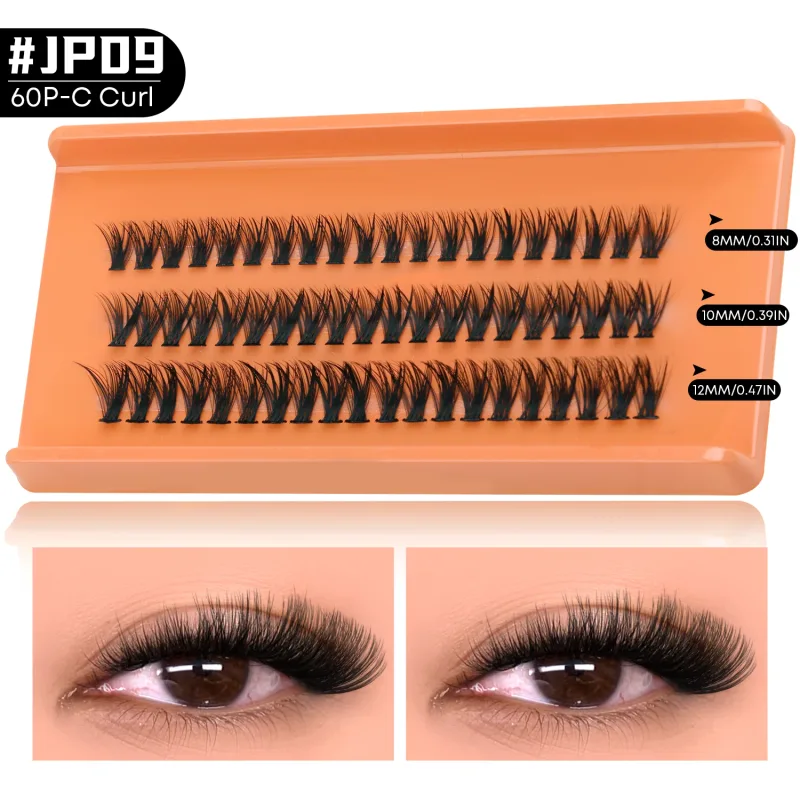 4-in-1 208pcs Lash Clusters 1style Manga Lash+2 style Spiky Botoom Lash+1 style Cat Eye Eyelashes DIY Clusters Lashes
