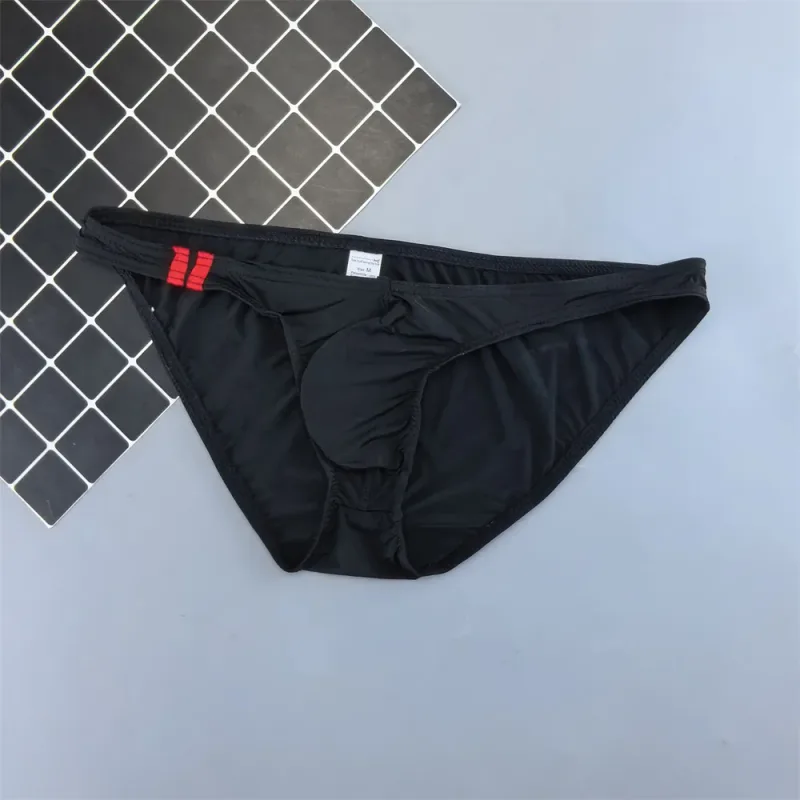 Mens Sexy Ice Silk Underwear Briefs Ultra Thin Seamless Panties Quick Dry Breathable Lingerie Male Comfortable Plus Size Panty