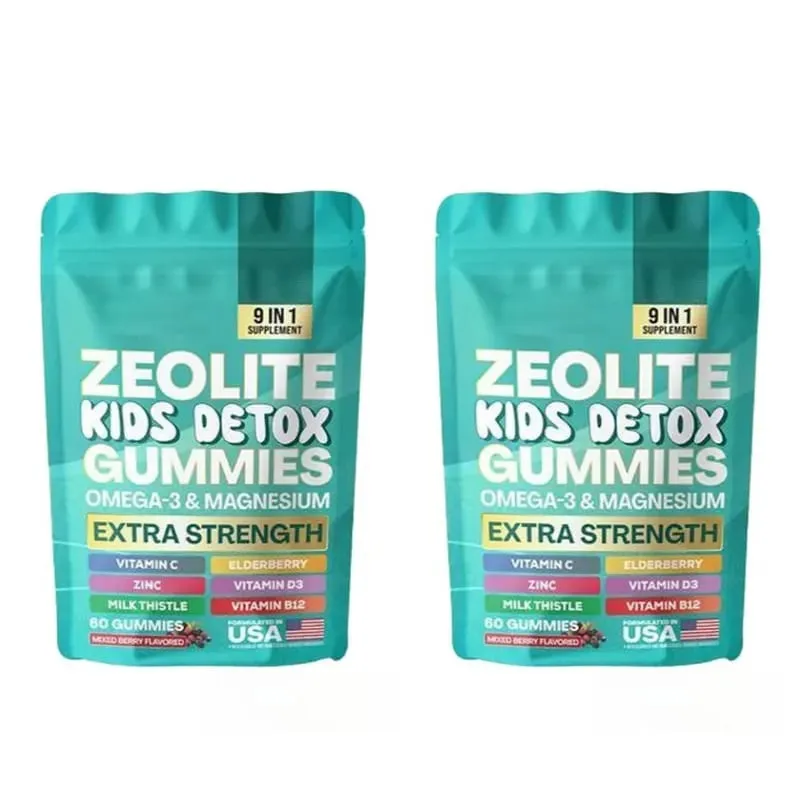 Zeolite Gummies 9-in-1 with Zeolite Omega-3 Magnesium Elderberry Vitamin C Milk Thistle Vitamin D3 Zinc B12 60 Gummies