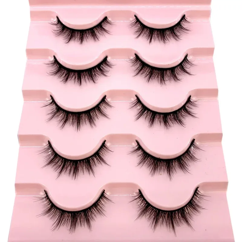 New Cat Eye Lashes 5/7/10 pairs 3D Faux Mink Eyelashes Winged Fluffy Fake Lashes Soft Natural long Full Strip Lash Make