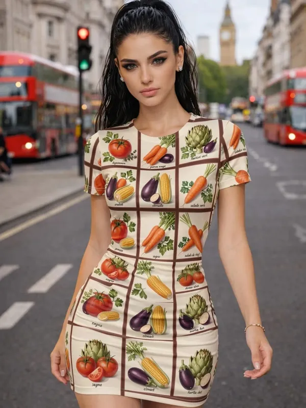 Womens Short Sleeve Bodycon Mini Dress Slim Fit Crew Neck Floral Print Casual Summer Party Cute Casual Weekend Clubwear Sundress