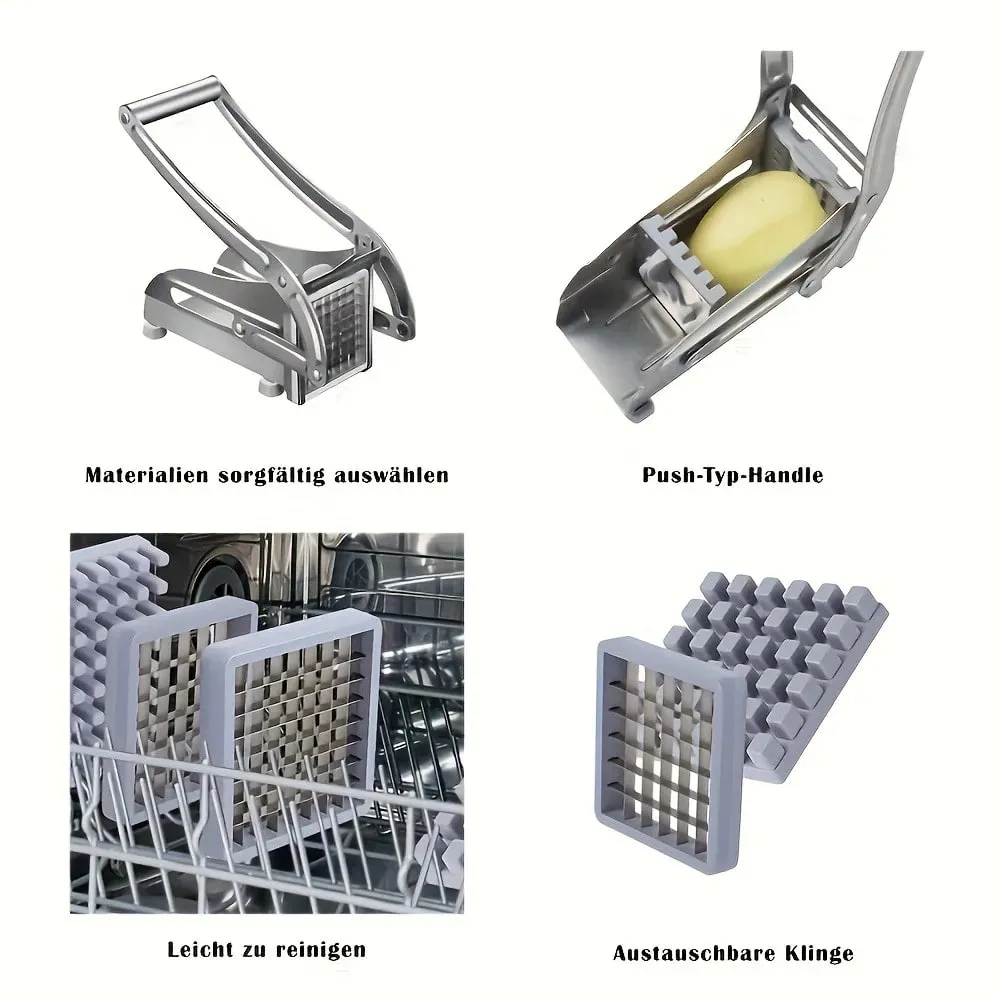 Vegetable Chopper Stainless Steel Vegetable Chopper French Fry Cutter Potato Onion Slicer Dicer Kitchen Accessories Tools Supply