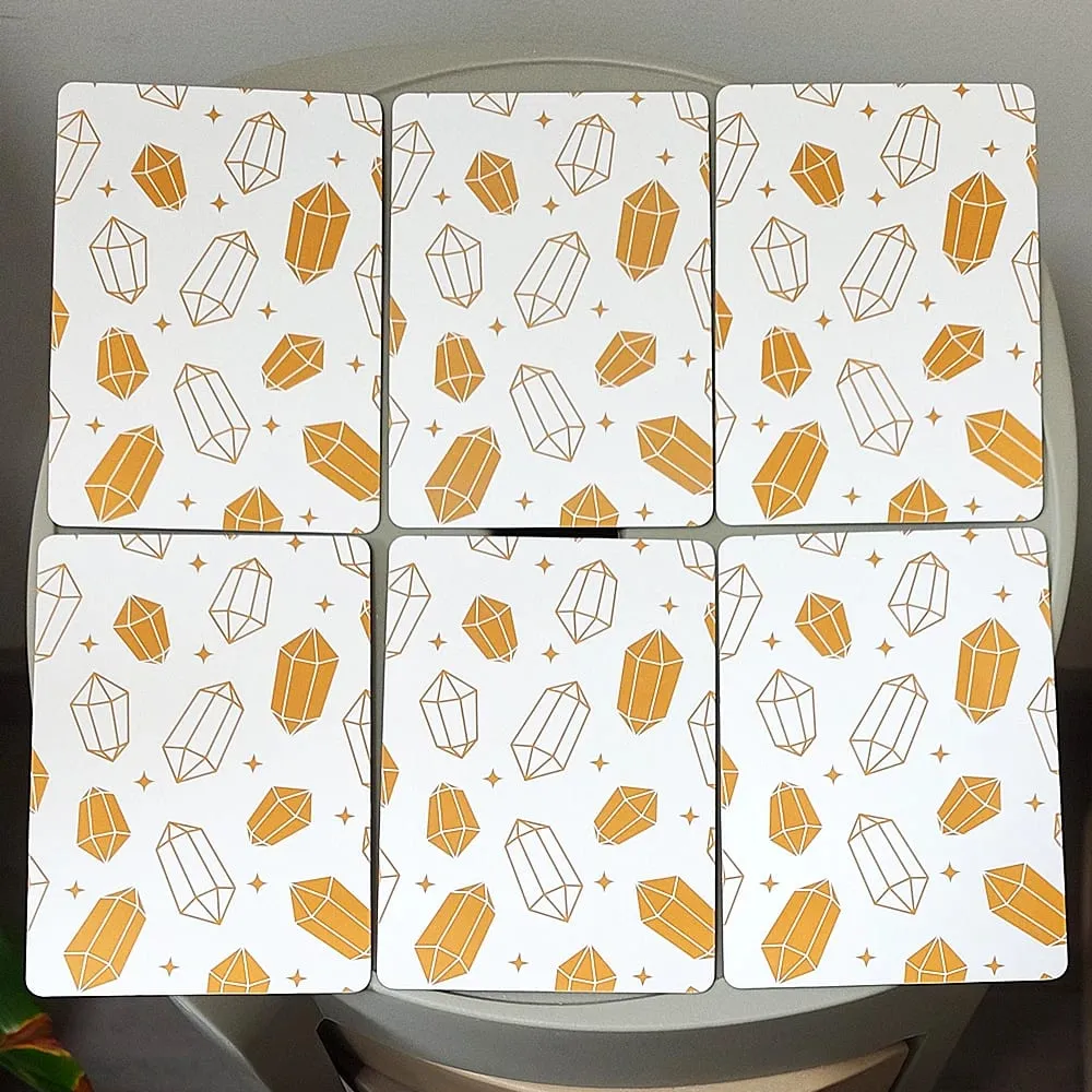 Soul Stones Crystal Oracle Deck、51 Healing Affirmation Cards in Tin Box with Guidebook 11.5*8cm Chakra Zodiac Element Cards