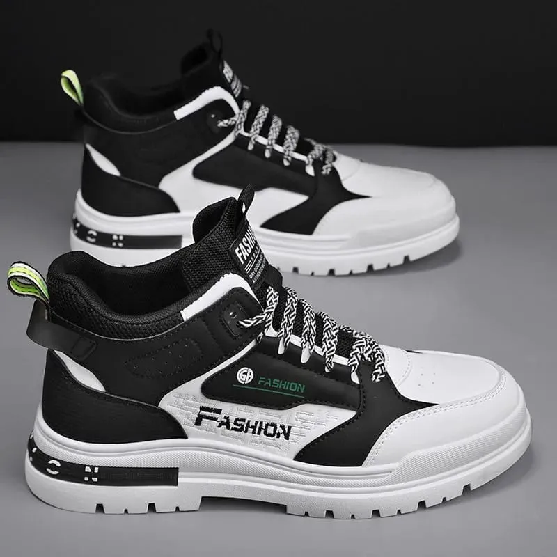 Men Sneakers Outdoor Casual Shoes New Non Slip Vulcanized Shoes Soft Sole Walking Shoe Lace-up High Top Men Custom Casual Shoes