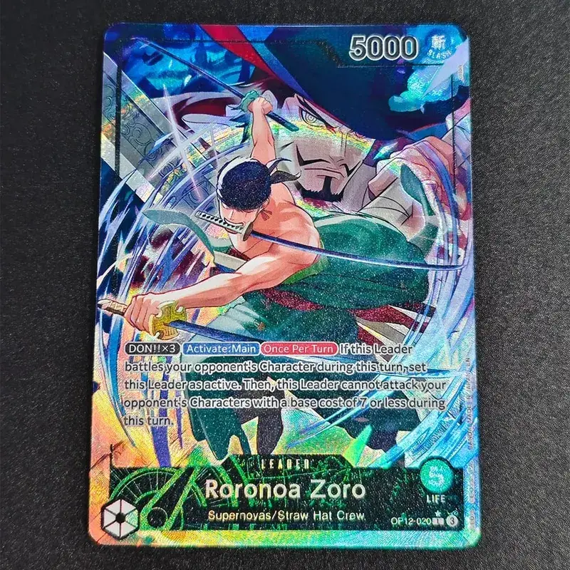 Anime OPCG Collection Card Leader Roronoa Zoro Parallel OP12-020 L Legacy of The Master Card English Full Art Textured Gift Toy