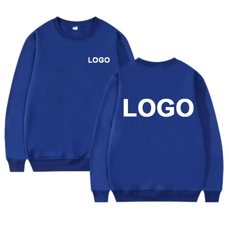 DIY Design Round Neck Hoodies Men Fashiong Customized Printed Loose Long Sleeve Pullover Women Casual Streetwear Sweatshirts
