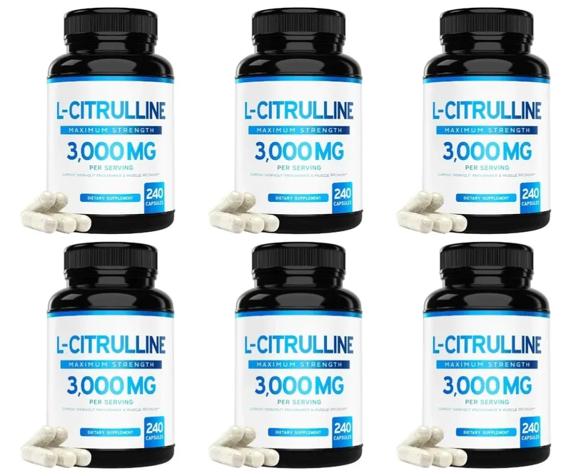 L-Citrulline 3000mg Supplement for Men & Women Vegan Amino Acid Sports Support for Workout Pump Muscle Recovery 60 Servings
