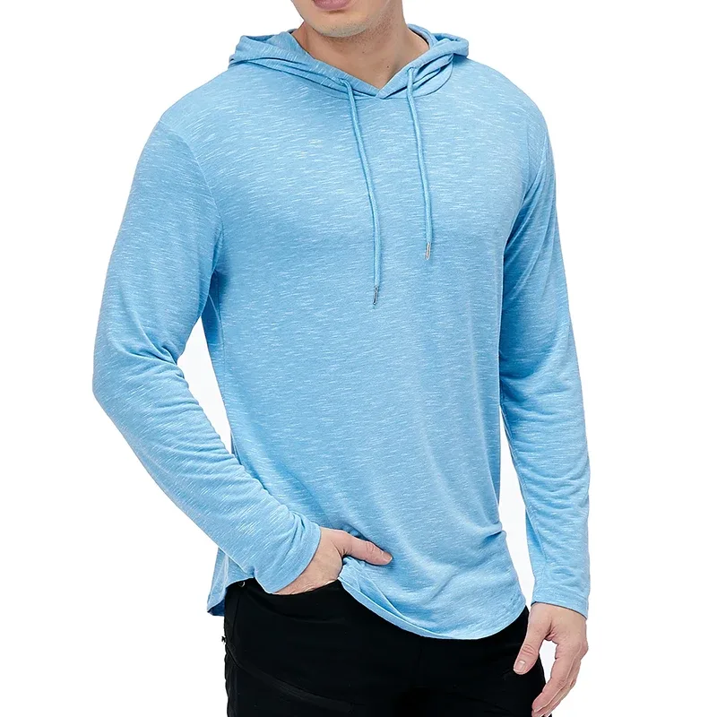 Sudaderas con capucha deportivas ligeras para hombre, camisa deportiva de manga larga con capucha, informal, para gimnasio, correr, basculador, sudadera