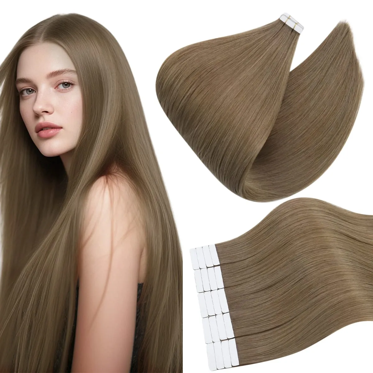 [Nova cor] fita de brilho completo em extensões de cabelo humano brasileiro remy extensões de cabelo reto 20 peças 50g para mulheres