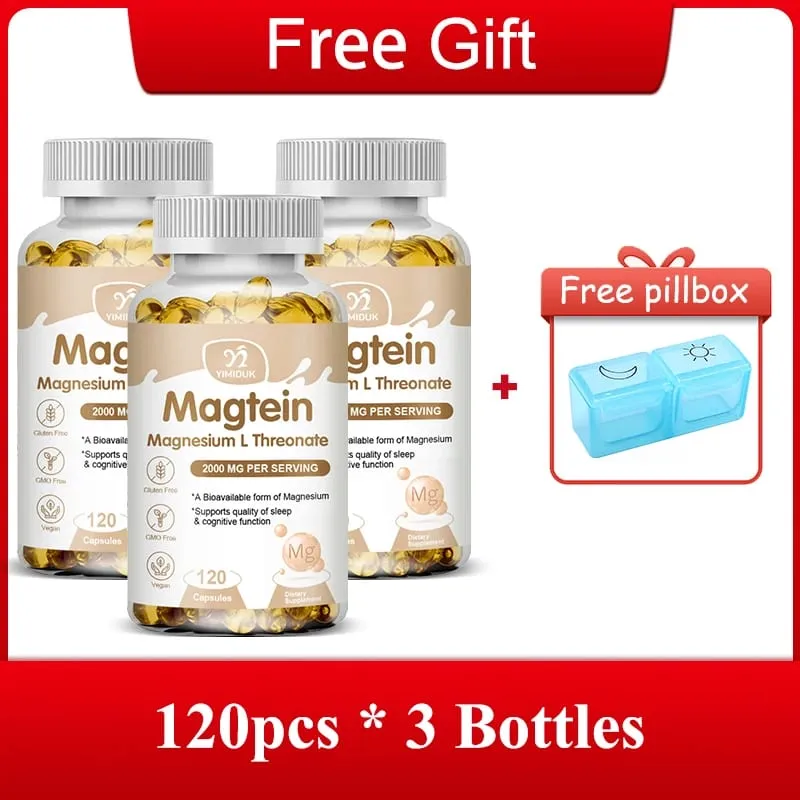 Pure Magtein Magnesium L-Threonate Capsules for Improves Sleep Quality & Cognitive Performance Reduces Anxiety & Neuro Health