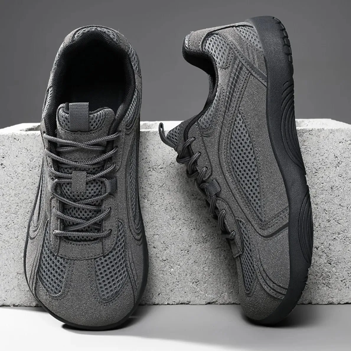 Homens mulheres tênis de dedo largo retro sapatos de treinamento tamanho grande malha respirável antiderrapante sola plana ao ar livre sapatos esportivos casuais