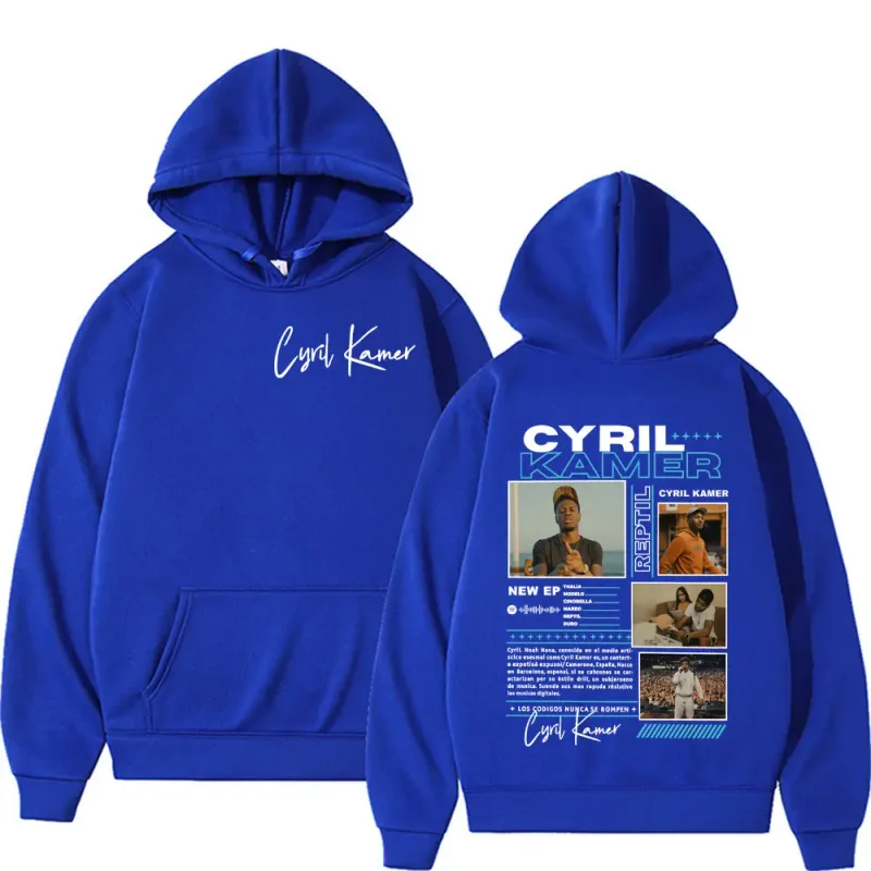 랩퍼 Cyril Kamer Reptil 앨범 투어 그래픽 후드 남성 여성 트렌드 빈티지 팝 음악 스웨터 긴 소매 루즈 까마귀