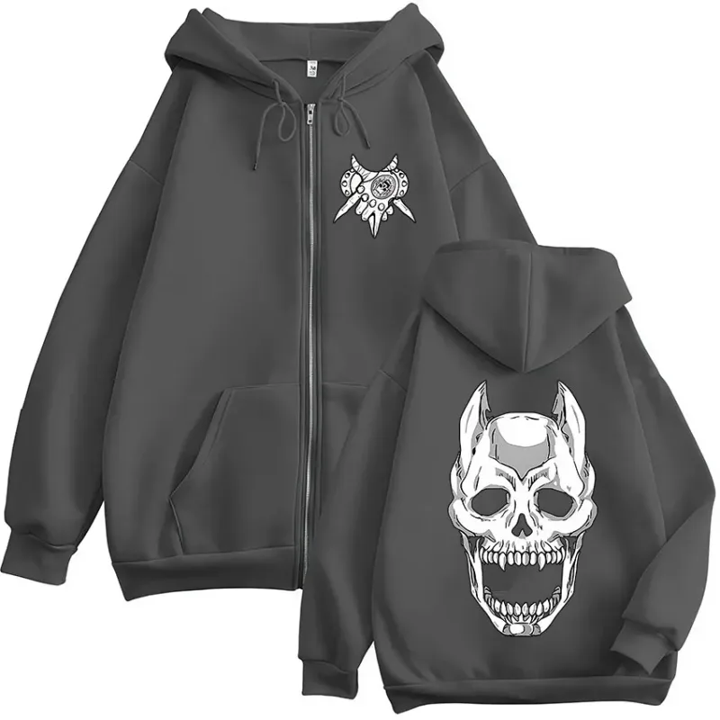 Anime Jojo Bizarre Adventure Kira Yoshikage Killer Queen Zipper Hoodies Men's Clothing Zip Up Hooded Sweatshirts Jackets Coats