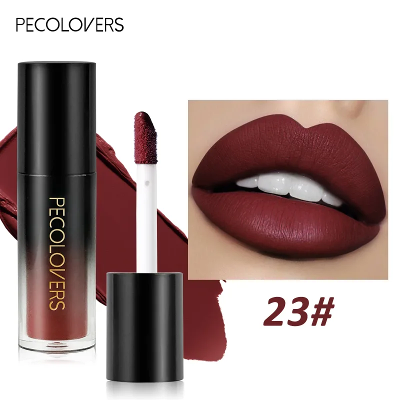 Brilho labial de veludo fosco, múltiplas cores, à prova d'água, de longa duração, copo antiaderente, batom suave para aplicar alta renderização de cores