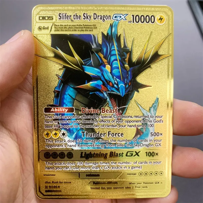 İngilizce Metal Pokemon Kartları DIY Arceus Mewtwo Charizard Pikachu Parlak Demir Pokémon GX Vmax EX Oyunu Çocuk Koleksiyonu Kart Oyuncak Hediye
