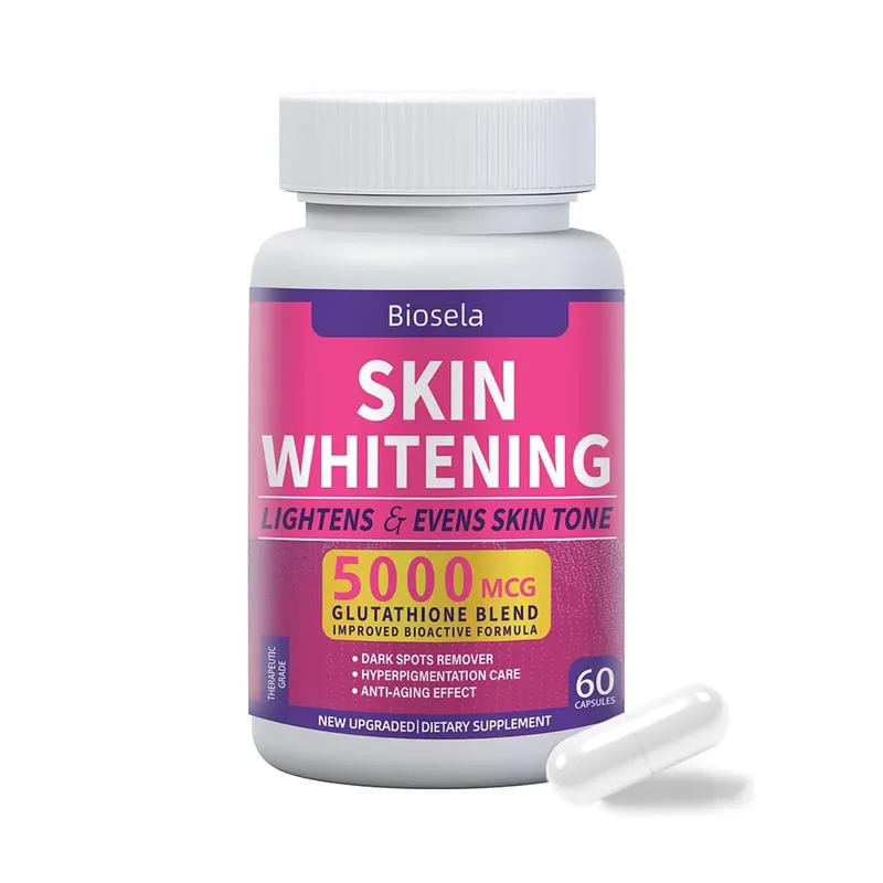 Skin Whitening Pill Skin Lightening Pills - 5000mcg Glutathione Supplement Dark Spots Melasma & Acne Scar Remover 60 Capsules