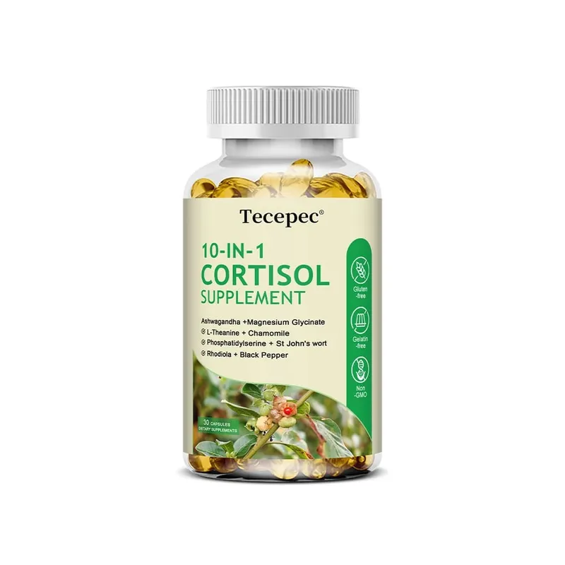 10-IN-1 Cortisol Supplement for Women Men with Ashwagandha Magnesium L-Theanine Balanced Cortisol Levels Night & Calm Support