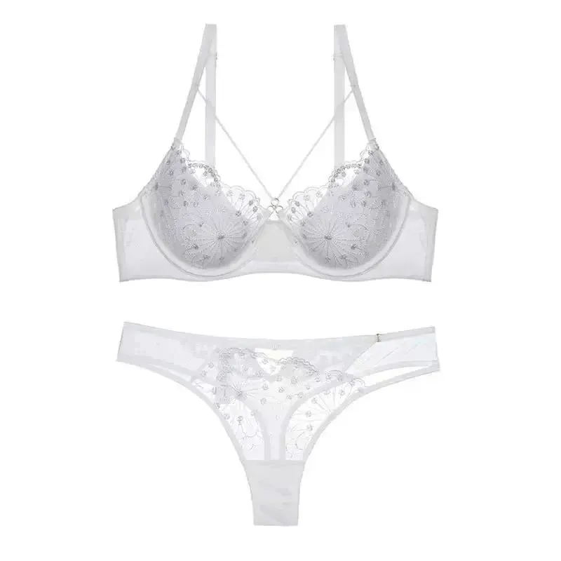 Pure Desire セクシーなフレンチレースブラジャー女性用夏薄型カッププッシュアップブラジャーカジュアルファッションランジェリー下着 34-40 BANERDANNI