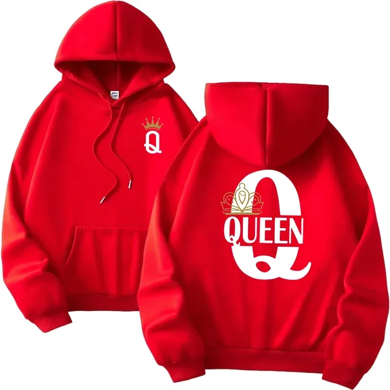 Gran oferta, sudaderas con capucha para hombre y mujer, sudaderas con estampado King Queen, ropa informal versátil para parejas, jersey diario para Otoño e Invierno Y2k