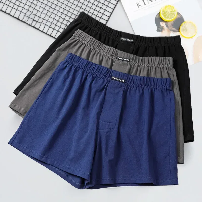Boxer da uomo casual in cotone intimo da uomo bauli in tessuto pantaloni a freccia boxer larghi maschili Homme Pouch mutande taglie forti L-3XL
