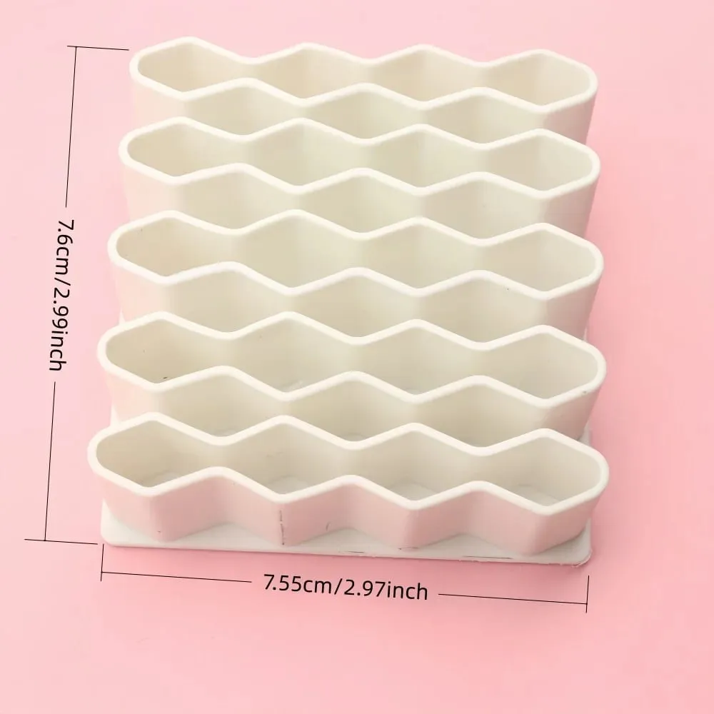 1PC Silicone Nail Tool Organizer Holder Multifunction Wave-Shaped Desktop Storage Rack for Lipstick Brushes & Cosmetics — image 3