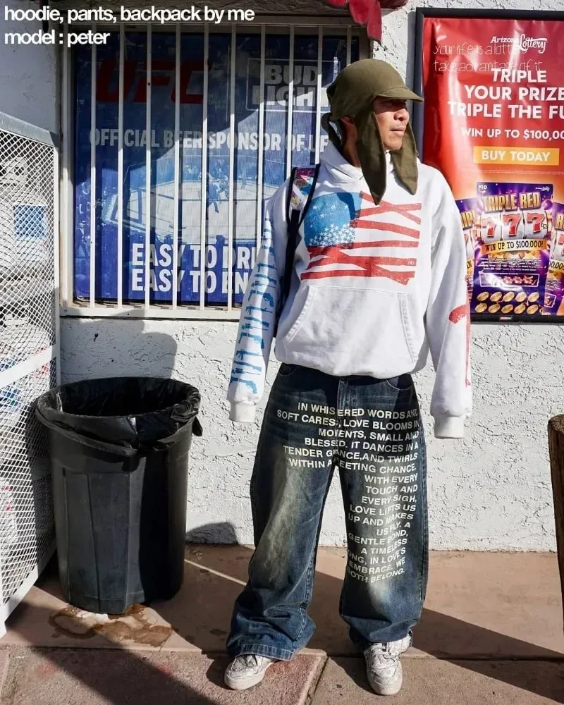 Y2K New Retro Letters Washed Oversized Jeans Fashion Men's and Women's Harajuku Hip Hop Gothic Casual Joker High Street Pants