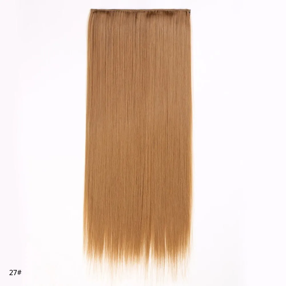 Syntetické prodloužení vlasů jednodílné s klipem 5Clips v dlouhé rovné vlasy blond pro ženy každodenní použití