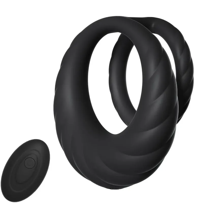 Vibrating Cock Ring Dual Ring Delay Ejaculation Penis Rings Vibrator Penisring Cockring Couples Sex Toys for Men Adult