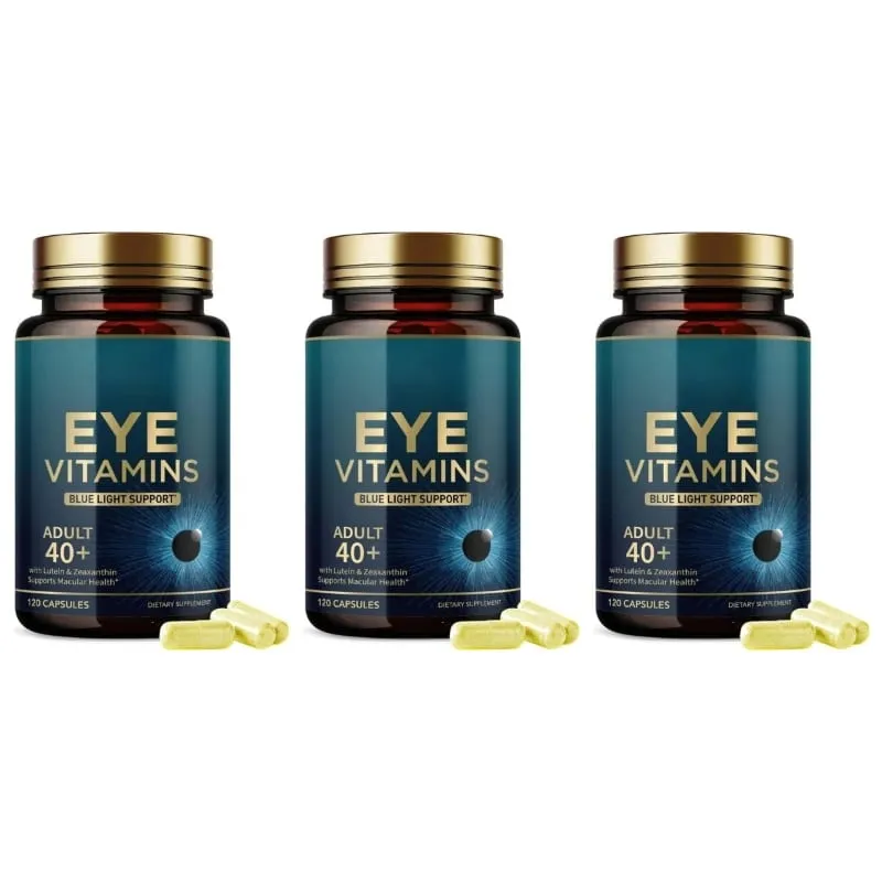 Eye Vitamins Capsules Blue Light Support with Lutein & Zeaxanthin for 40+ Macular Health Support for Men Women 120 Capsules