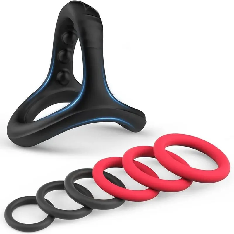 New 6pcs Silicone Penis Ring Ejaculation Delay Cock Rings Dick Erection Cockring Male Chastity Adult Sex Toys for Men