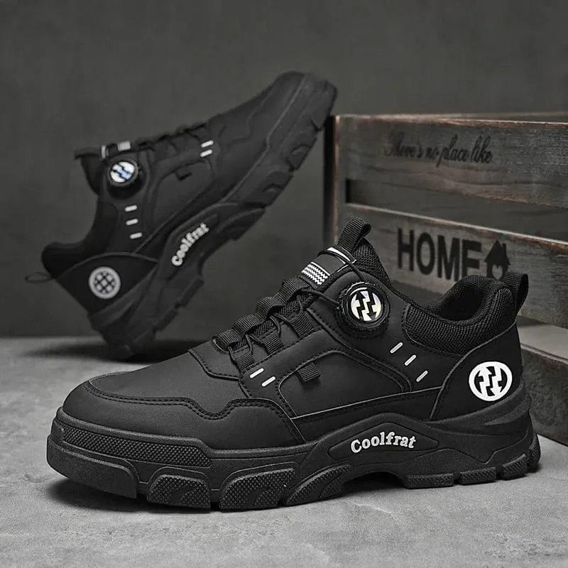 New Men's Shoes Low-top Rotating Buckle Sports Casual Trendy Outdoor Waterproof Work Shoes EVA Sole Rubber Zapatillas Hombre