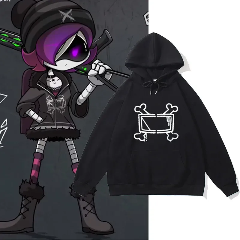Cool Game Murder Cosplay Hoodie Drones Uzi Doorman Costume Unisex Bone Print Sweatshirt Casual Long Sleeve Hoodies Clothes
