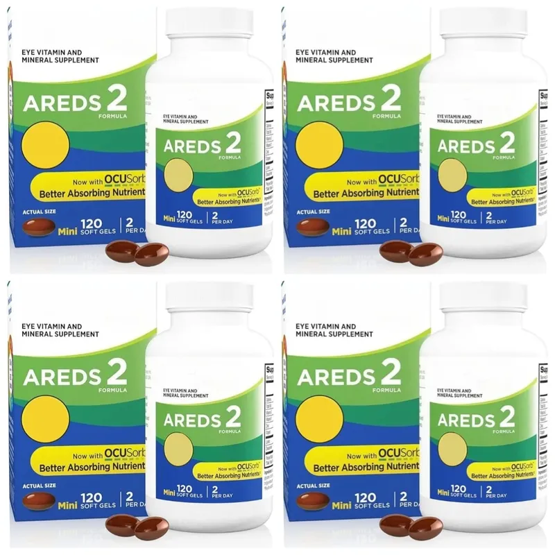 2 Eye Vitamin And Mineral Supplement with OCUSorb Lutein Zeaxanthin Antioxidants 120 Capsules for Vision Health