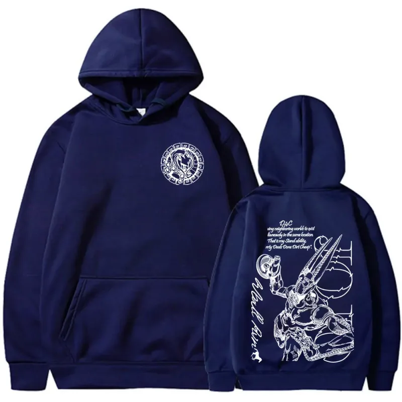 Anime Jojo Bizarre Adventure STEEL BALL RUN D4C Funny Valentine Hoodies Men Women Clothing Fashion Pullover Oversized Sweatshirt