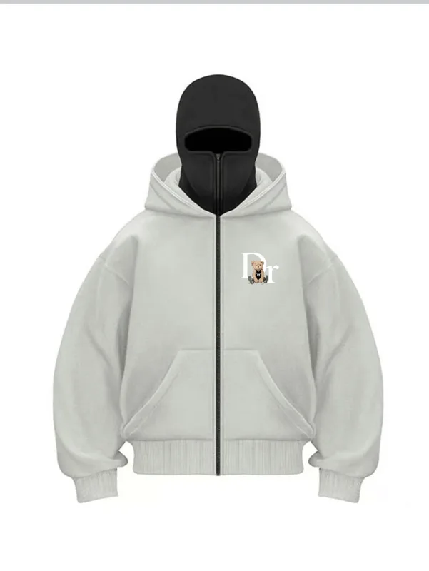 2025 Men's Print Zip Hoodie Winter Warm Casual Sweatshirt With Hooded Face Mask Zipper Design Sports Jacket Outdoor Activities