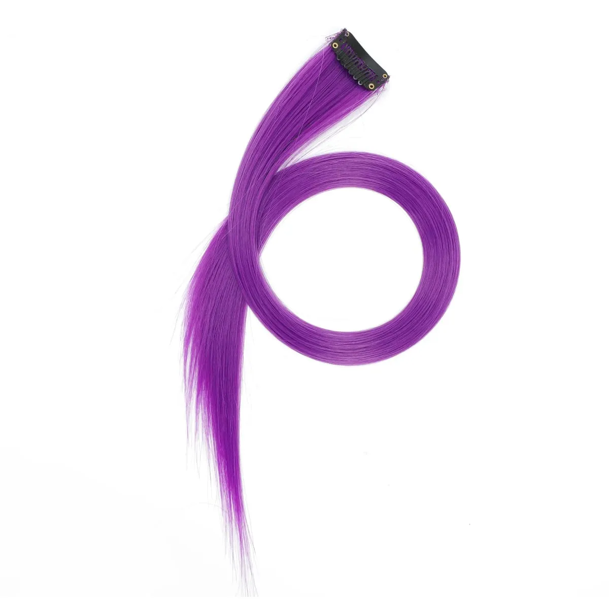 12pcs Colorful Bright Pink Hair Extensions Clip in Colored Party Highlights Extension Synthetic Hairpieces Straight for Women