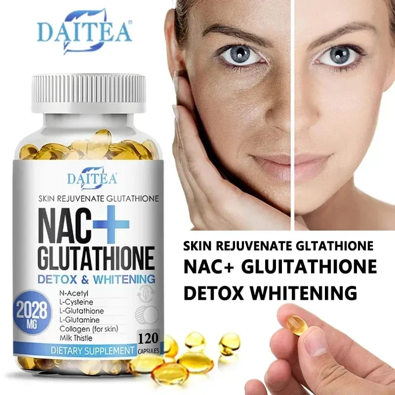 Daitea NAC Supplement - Milk Thistle Glutathione Collagen Capsules - Skin Health & Vitality Detoxification Immune Support